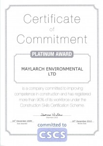 CSCS Certificate of Commitment  - Platinum